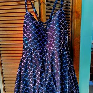 Torrid mermaid print swim dress
